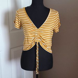 STREETWEAR SOCIETY Yellow and White Striped Top